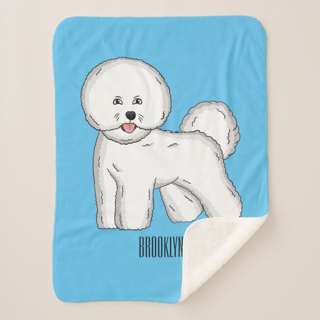 Manta Sherpa Ilustracion de personalizado de perro frito de Bic (Anverso)