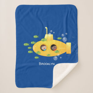 Manta Sherpa Ilustracion de personalizado de pescado submarino