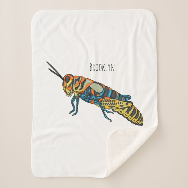 Manta Sherpa Ilustracion de personalizado de saltamontes de bar (Anverso)