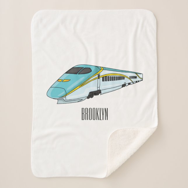 Manta Sherpa Ilustracion de personalizado de trenes de alta vel (Anverso)