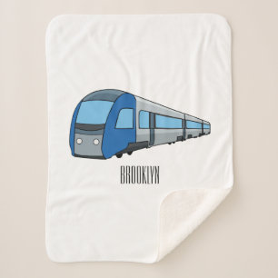 Manta Sherpa Ilustracion de personalizado de trenes eléctricos