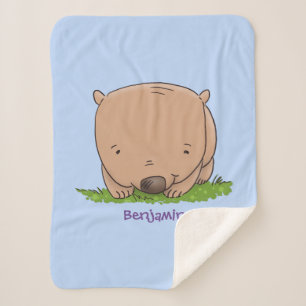 Manta Sherpa Ilustracion de personalizado de wombat para bebé l