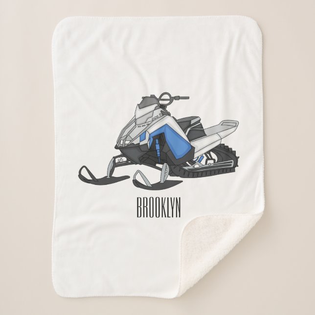 Manta Sherpa Ilustracion de personalizado para motos de nieve (Anverso)