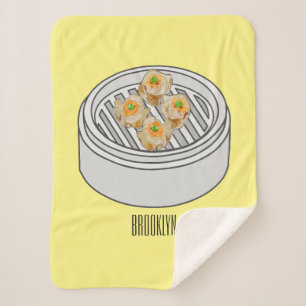 Manta Sherpa Ilustracion de Shumai dim sum personalizado