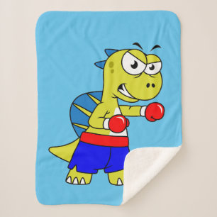 Manta Sherpa Ilustracion De Un Boxeo De Spinosaurus.