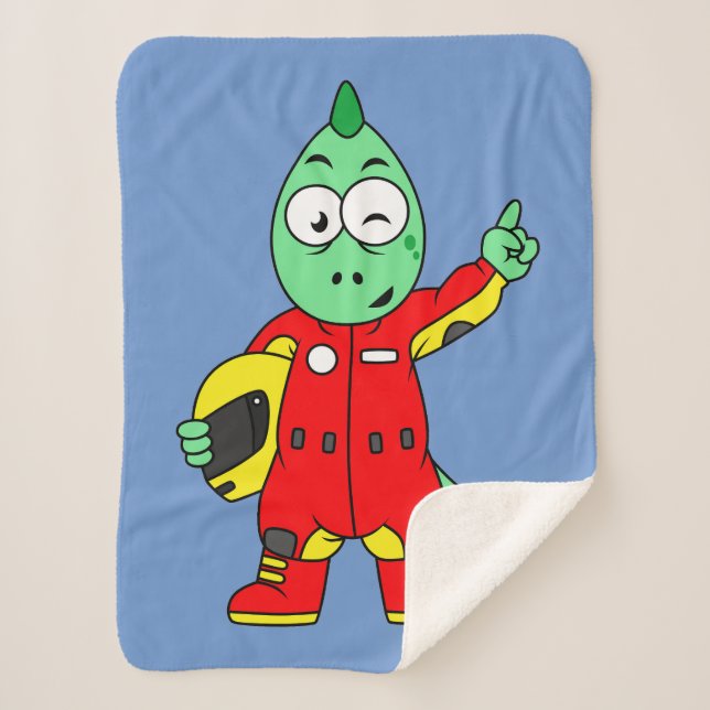 Manta Sherpa Ilustracion De Un Conductor De Allosaurus Race. (Anverso)