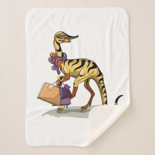 Manta Sherpa Ilustracion De Un Iguanodon Con Bolsas Comerciales