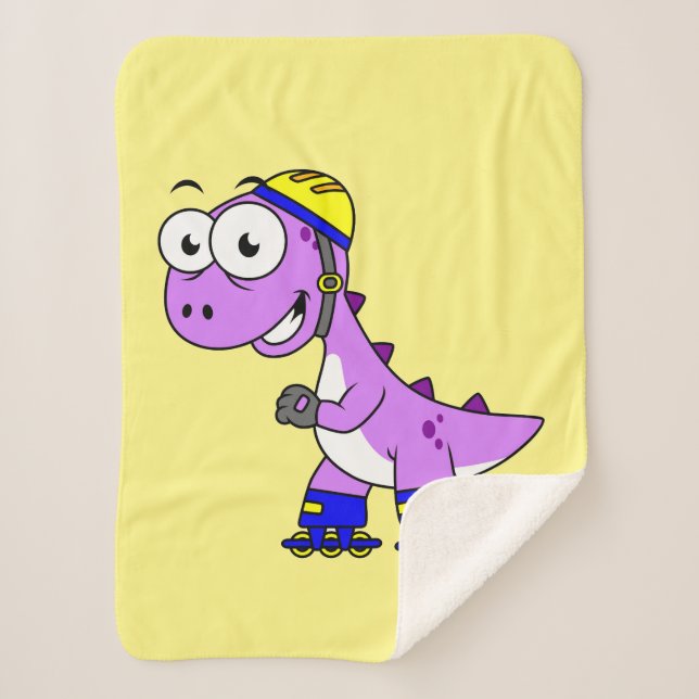 Manta Sherpa Ilustracion De Un Rex Tirrannosaurus. (Anverso)