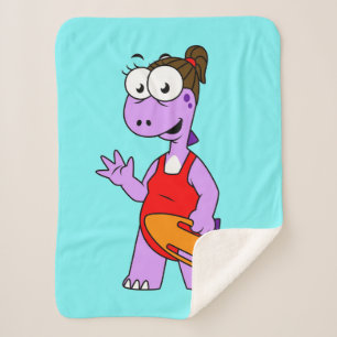 Manta Sherpa Ilustracion De Un Salvavidas Tirrannosauro Rex.