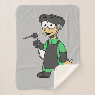 Manta Sherpa Ilustracion De Un Soldado Estegosaurio.