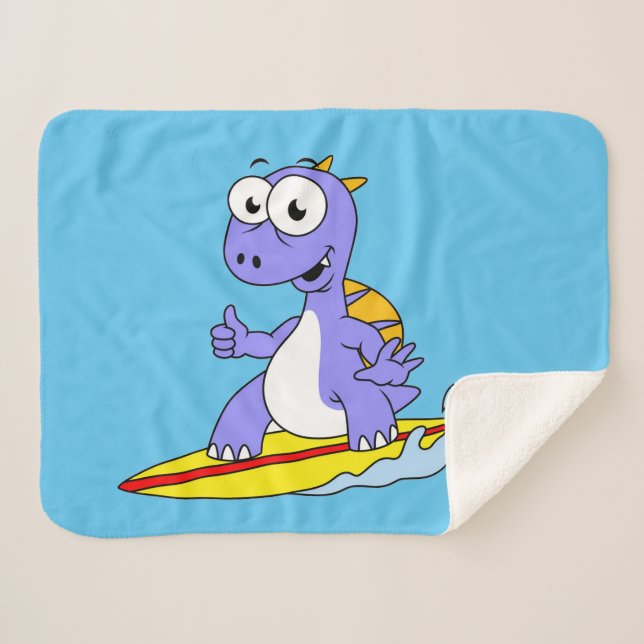 Manta Sherpa Ilustracion De Un Spinosaurus De Surf. (Anverso (horizontal))