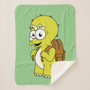 Manta Sherpa Ilustracion De Un Triceratops Con Mochila.
