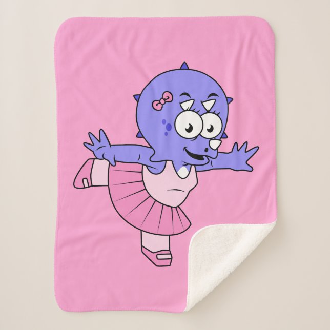 Manta Sherpa Ilustracion De Una Bailarina De Ballet De Tricerat (Anverso)