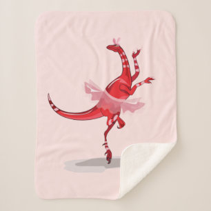 Manta Sherpa Ilustracion De Una Ballerina Bailando Raptor.