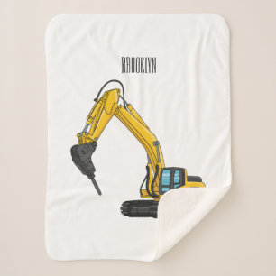 Manta Sherpa Ilustracion del personalizado de la excavadora de