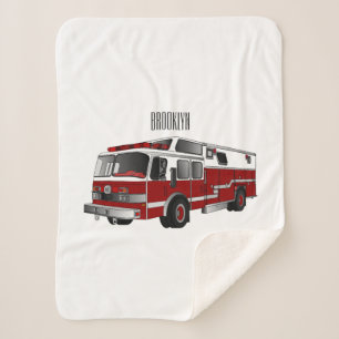 Manta Sherpa Ilustracion del personalizado del motor de fuego