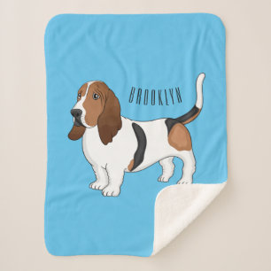 Manta Sherpa Ilustracion del personalizado del perro de enlace