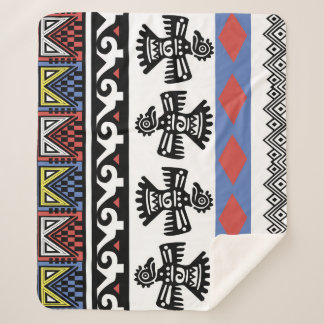 Manta Sherpa Ilustracion étnico nativo americano