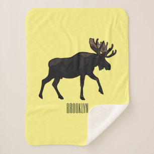 Manta Sherpa Ilustracion Moose personalizado