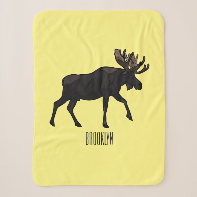Manta Sherpa Ilustracion Moose personalizado (Anverso)