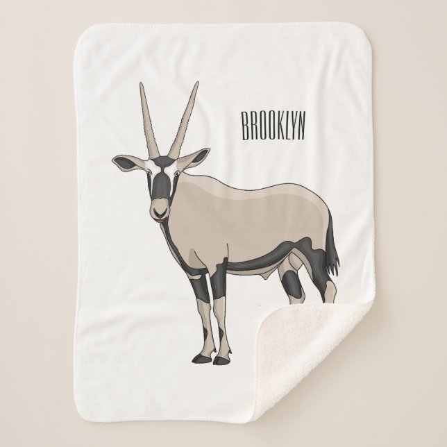 Manta Sherpa Ilustracion Oryx personalizado (Anverso)