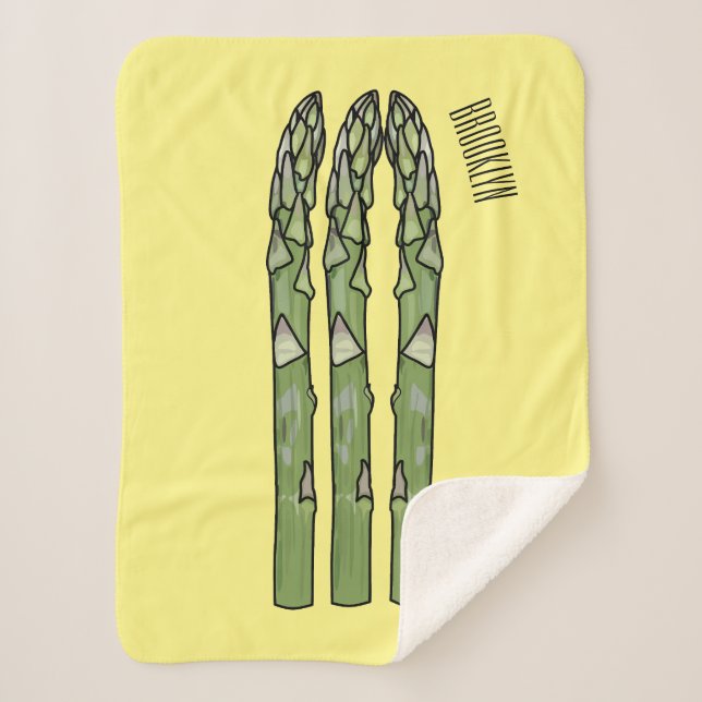 Manta Sherpa Ilustracion personalizado Asparagus (Anverso)