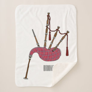 Manta Sherpa Ilustracion personalizado Bagpipes