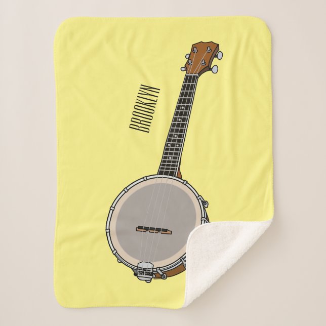 Manta Sherpa Ilustracion personalizado Banjo (Anverso)