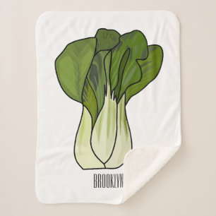 Manta Sherpa Ilustracion personalizado Bok choy