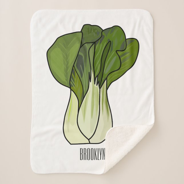 Manta Sherpa Ilustracion personalizado Bok choy (Anverso)