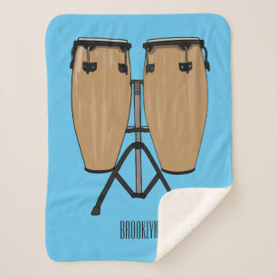 Manta Sherpa Ilustracion personalizado Bongo drum