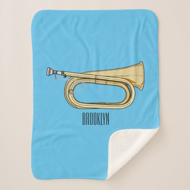 Manta Sherpa Ilustracion personalizado Bugle (Anverso)