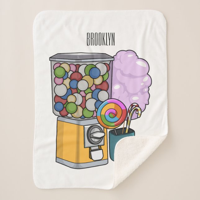 Manta Sherpa Ilustracion personalizado Candy (Anverso)