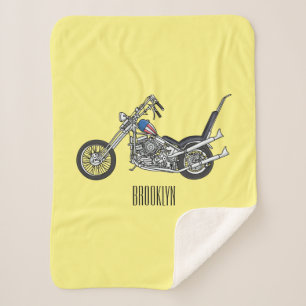 Manta Sherpa Ilustracion personalizado Chopper Motorcycle 1950