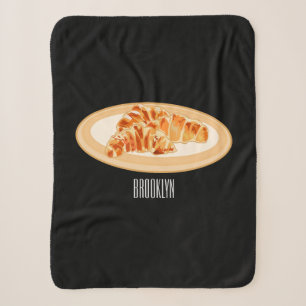 Manta Sherpa Ilustracion personalizado croissant