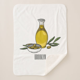 Manta Sherpa Ilustracion personalizado de aceite de oliva