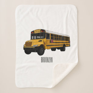 Manta Sherpa Ilustracion personalizado de autobús escolar