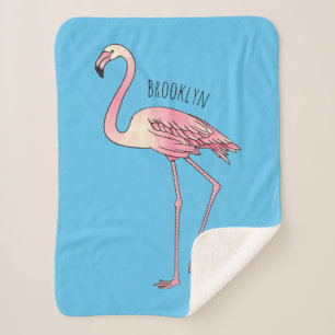 Manta Sherpa Ilustracion personalizado de aves de Flamingo