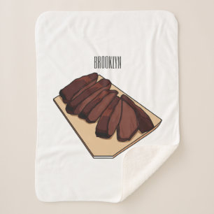 Manta Sherpa Ilustracion personalizado de brisket de carne