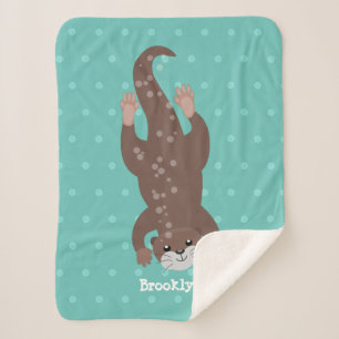Manta Sherpa Ilustracion personalizado de buceo con nutria