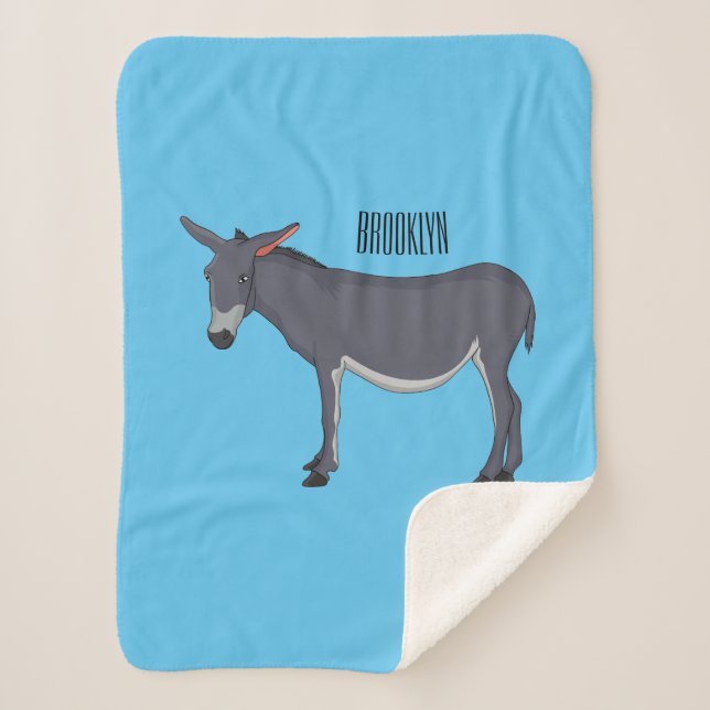 Manta Sherpa Ilustracion personalizado de burro (Anverso)