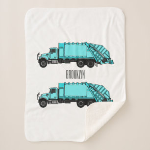 Manta Sherpa Ilustracion personalizado de camión de basura