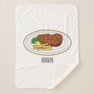 Manta Sherpa Ilustracion personalizado de carne