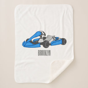 Manta Sherpa Ilustracion personalizado de carreras de Kart