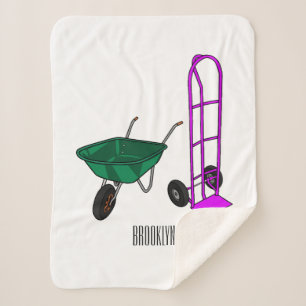 Manta Sherpa Ilustracion personalizado de carretillas y carrito