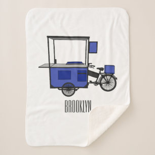 Manta Sherpa Ilustracion personalizado de carrito de alimentos