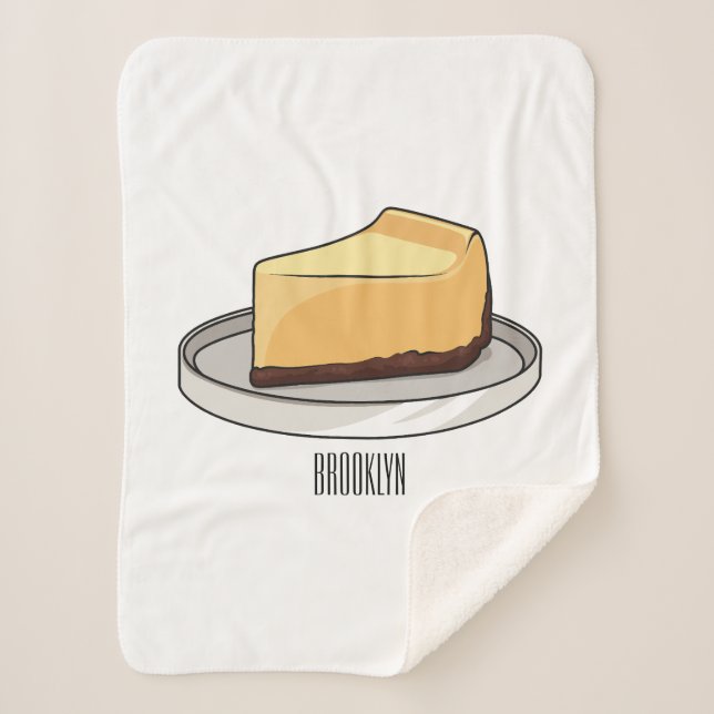 Manta Sherpa Ilustracion personalizado de Cheesecake (Anverso)