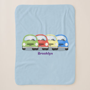 Manta Sherpa Ilustracion personalizado de coches Cute kawaii