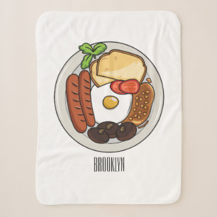 Manta Sherpa Ilustracion personalizado de desayuno inglés