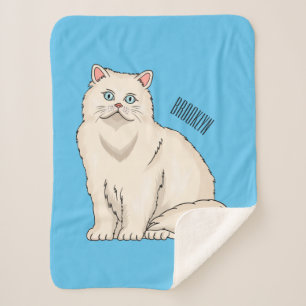 Manta Sherpa Ilustracion personalizado de gato persa